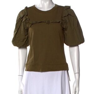 Marie Olivier Olive Green Shirt. Size Small